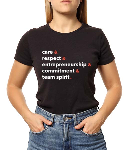 Camiseta Valores Baby look Preta - delaware