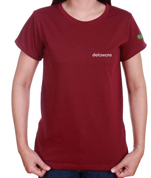 Camiseta Baby look Vermelha- delaware