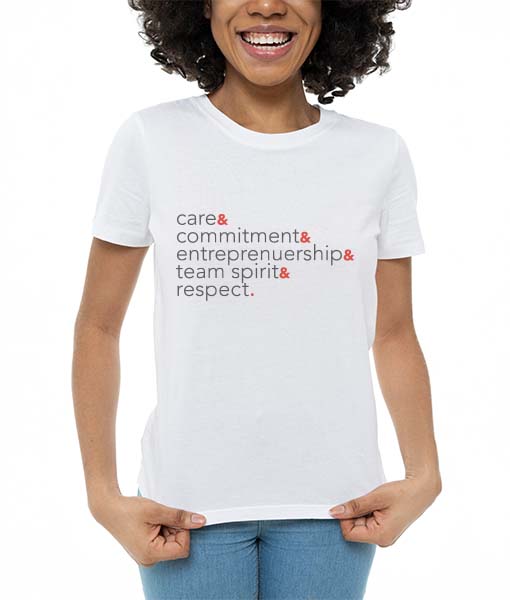 Camiseta Valores Baby look Branca - delaware