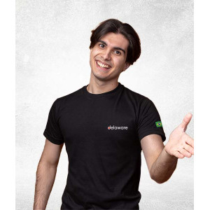 Camiseta em Malha Preta Masculina - delaware