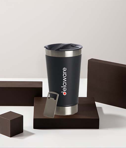 Copo Preto em Inox com abridor- delaware